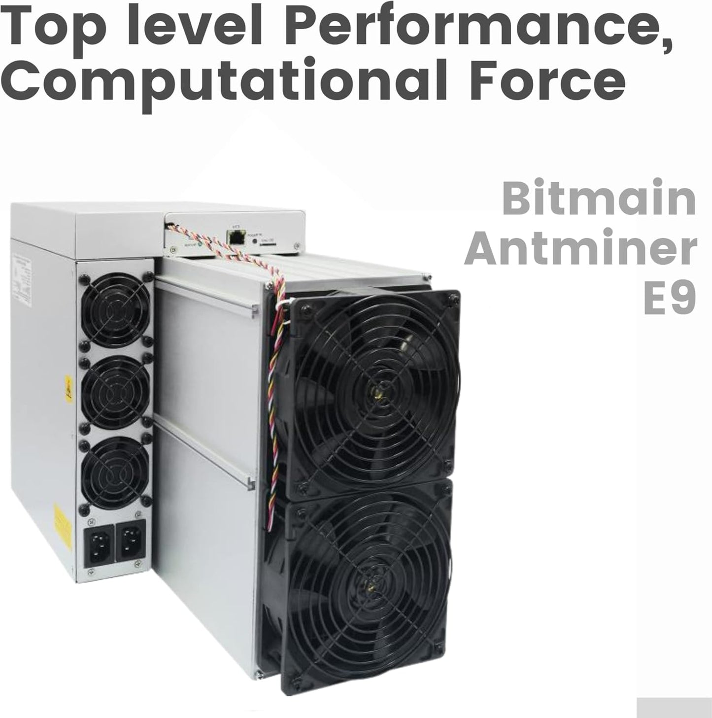 Bitmain Antminer E9 Ethereum 2400MH/s, Crypto Miner Classic ASIC, Mining Ethash/ETH/ETC Algorithm with 2.4GH/s Hash Rate Equal to 25 RTX 3080 Graphic Cards APW12 Power Supply